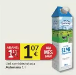 Oferta de La Asturiana - Liet Semidesnatada por 1,07€ en Consum