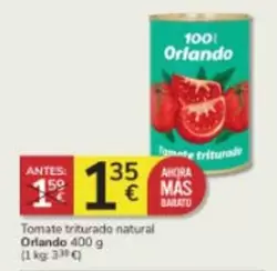 Oferta de Orlando - Tomate Triturado Natural por 1,35€ en Consum