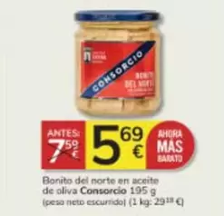 Oferta de Consorcio - Bonito Del Norte En Aceite De Oliva por 5,69€ en Consum