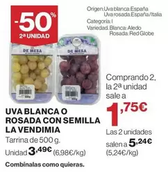 Oferta de La Vendimia - Uva Blanca O Rosada Con Semilla por 3,49€ en El Corte Inglés