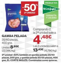 Oferta de Gamba Pelada por 8,95€ en El Corte Inglés