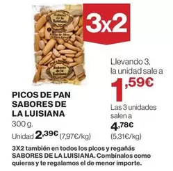 Oferta de Pan - Picos De  Sabores De La Luisiana por 2,39€ en El Corte Inglés