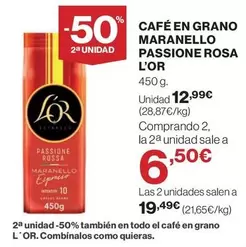 Oferta de L'or - Cafe En Grano Maranello Passione Rosa por 12,99€ en El Corte Inglés