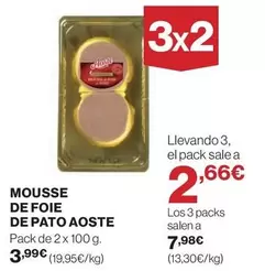 Oferta de Aoste - Mousse De Foie De Pato por 3,99€ en El Corte Inglés