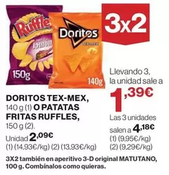 Oferta de Doritos - Tex-mex, O Patatas Fritas Ruffles por 2,09€ en El Corte Inglés