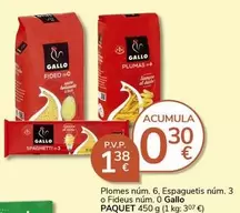 Oferta de Gallo - Plomes Núm. 6 por 1,38€ en Supermercados Charter