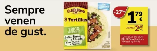 Oferta de Old El Paso - Tortilles De Blat por 1,79€ en Supermercados Charter