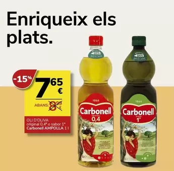 Oferta de Carbonell - Oli D'oliva por 7,65€ en Supermercados Charter