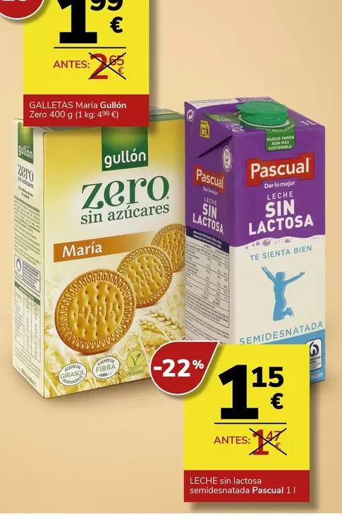 Oferta de Pascual - Leche Sin Lactosa Semidesnatada por 1,15€ en Supermercados Charter