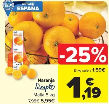 Oferta de Simply - Naranja por 1,19€ en Carrefour Market