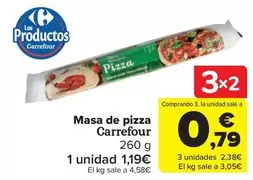 Oferta de Carrefour - Masa De Pizza por 1,19€ en Carrefour Market