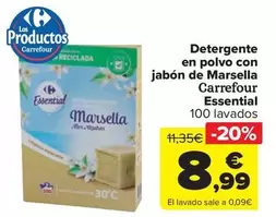 Oferta de Carrefour - Detergente En Polvo Con Jabon De Marsella Essential por 8,99€ en Carrefour Market