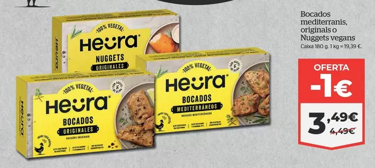 Oferta de Heura - Boccados Mediterranis, Orgánicos O Nuggets por 3,49€ en La Sirena