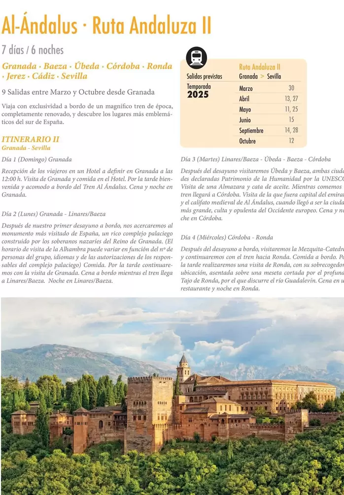 Oferta de Al-Andalus - Ruta Andaluza II  en Viajes Tejedor