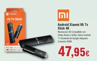 Oferta de Xiaomi - Android Mi Tv Stick 4k por 47,95€ en Froiz