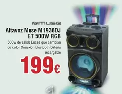 Oferta de Muse - Altavoz  M1938dj Bt 500w RGB por 199€ en Froiz