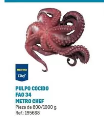 Oferta de Chef - Metro  - Pulpo Cocido Fao 34 en Makro