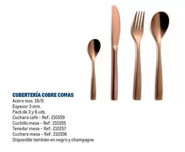 Oferta de Comas - Cubertería Cobre en Makro