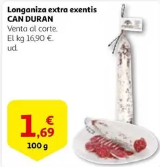 Oferta de Can Duran - Longaniza Extra Exentis por 1,69€ en Alcampo