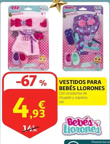 Oferta de Llorones - Vestidos Para Bebes por 4,93€ en Alcampo