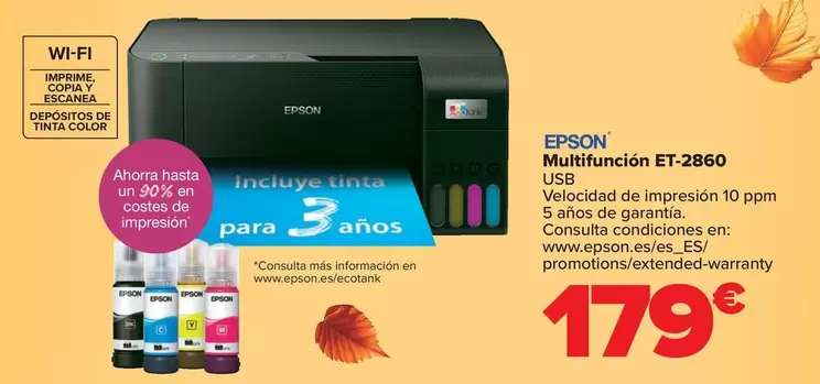 Oferta de Epson - Multifuncion  Et-2860 por 179€ en Carrefour