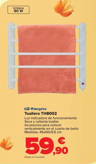 Oferta de Orbegozo - Toallero TH8002 por 59,9€ en Carrefour