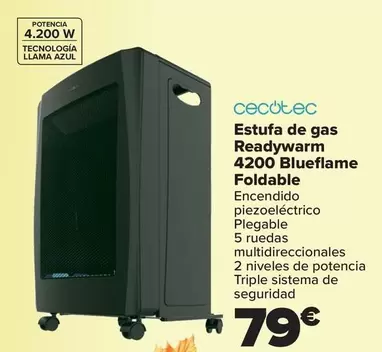 Oferta de Cecotec - Estufa De Gas Readywarm  4200 Blueflame Foldable por 79€ en Carrefour