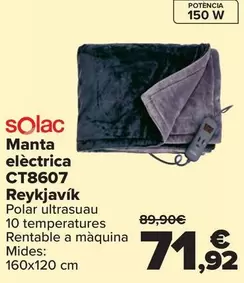 Oferta de Solac - Manta Electrica CT8607 Reikiavic por 71,92€ en Carrefour