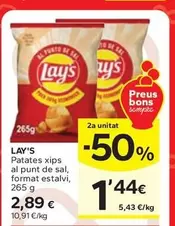 Oferta de Lay's - Patates Xips Al Punt De Sal, Format Estalvi por 2,89€ en Caprabo