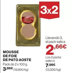 Oferta de Aoste - Mousse De Foie De Pato por 3,99€ en Hipercor