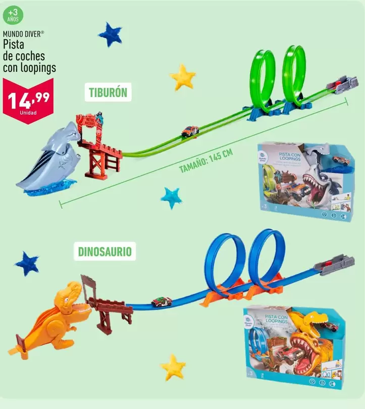 Oferta de Mundo Diver - Pista De Coches Con Loopings por 14,99€ en ALDI