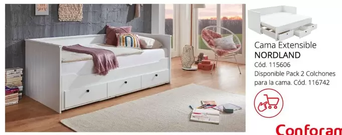 Oferta de Nordland - Cama Extensible en Conforama