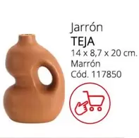 Oferta de Teja - Jarrón Marrón en Conforama