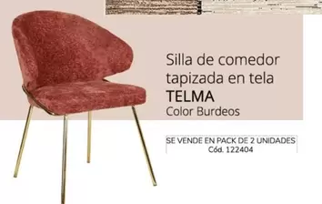 Oferta de Telma - Silla De Comedor Tapizada En Tela en Conforama