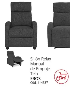 Oferta de Relax - Sillon  Manual De Empuje Tela en Conforama