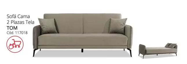 Oferta de Sofa Cama 2 Plazas Tela en Conforama