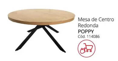 Oferta de Mesa De Centro Redonda Poppy en Conforama