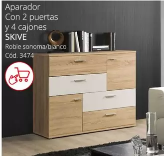 Oferta de Skive - Aparador Con 2 Puertas Y 4 Cajones en Conforama