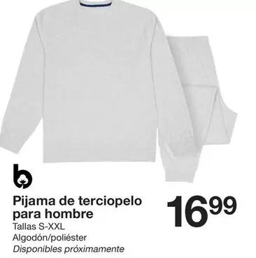 Oferta de Pijama De Terciopelo Para Hombre por 16,99€ en ZEEMAN