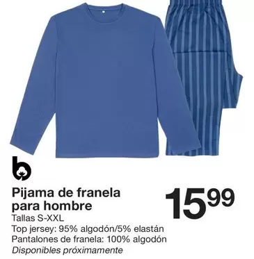 Oferta de Pijama De Franela Para Hombre por 15,99€ en ZEEMAN