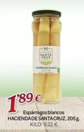 Oferta de Hacienda Santa Cruz - Espárragos Blancos por 1,89€ en Alsara Supermercados