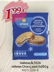 Oferta de Alteza - Galletas Rellenas Choco por 1,99€ en Alsara Supermercados