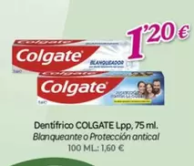 Oferta de Colgate - Dentifrico LPP Blanqueante O Protección Antical  por 1,2€ en Alsara Supermercados