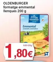 Oferta de Oldenburger - Formatge Emmental Llenques por 1,8€ en Keisy