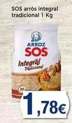 Oferta de Sos - Arroz Integral Tradicional por 1,78€ en Keisy