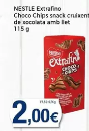 Oferta de Nestlé - Extrafino Choco Chips Snack Cruixent De Xocolata Amb Llet por 2€ en Keisy