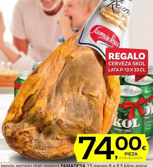 Oferta de Famadesa - Jamón Serrano Gran Reserva  por 74€ en Supermercados Dani