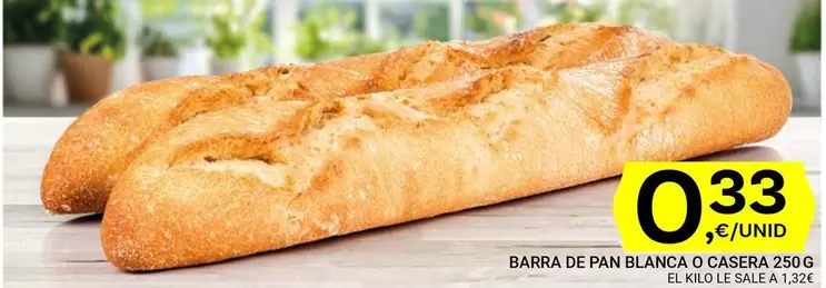 Oferta de Barra De Pan Blanca O Casera por 0,33€ en Supermercados Dani