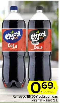 Oferta de Enjoy - Refresco Cola Con Gas Original O Zero por 0,69€ en Supermercados Dani