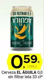 Oferta de El Águila - Cerveza 0,0 Sin Filtrar Lata por 0,59€ en Supermercados Dani